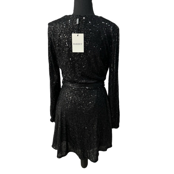 NWT! Bardot Sequin Sparkle Bellissa Dress In Black - Size Small / US4 - Picture 7 of 8
